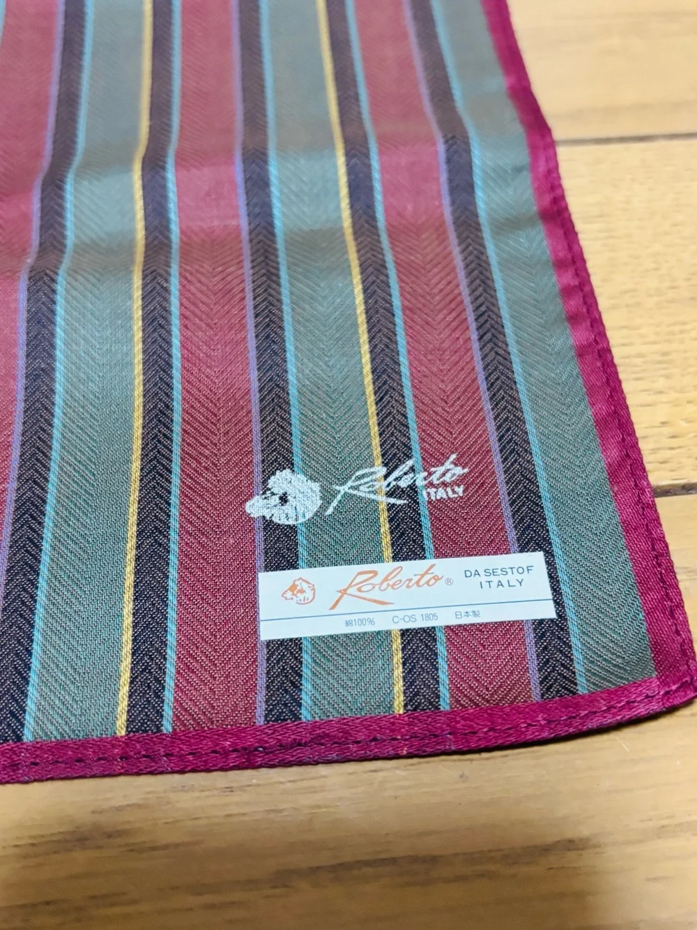 Roberto Italy Multicolor 100%Cotton Handkerchief/Bandana/Scarf size 43cm 17”